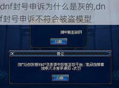 dnf封号申诉为什么是灰的,dnf封号申诉不符合被盗模型