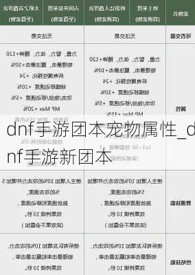 dnf手游团本宠物属性_dnf手游新团本