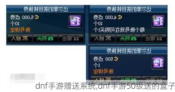 dnf手游赠送系统,dnf手游50级送的盒子