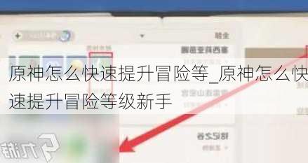 原神怎么快速提升冒险等_原神怎么快速提升冒险等级新手