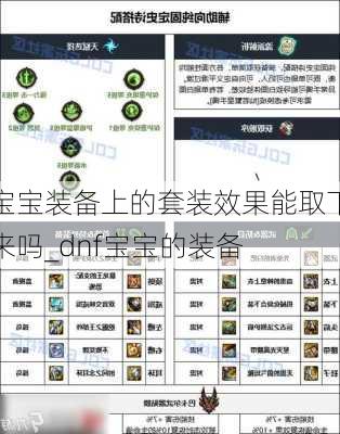 宝宝装备上的套装效果能取下来吗_dnf宝宝的装备