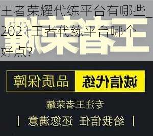 王者荣耀代练平台有哪些_2021王者代练平台哪个好点?