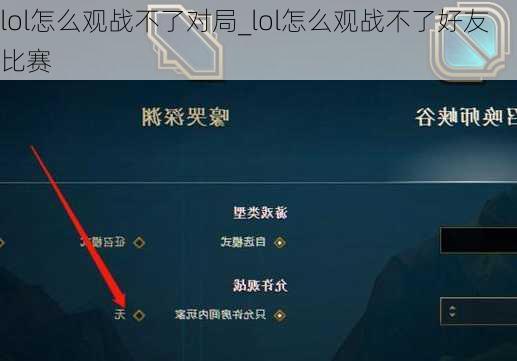 lol怎么观战不了对局_lol怎么观战不了好友比赛