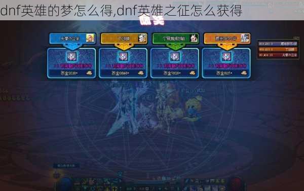 dnf英雄的梦怎么得,dnf英雄之征怎么获得