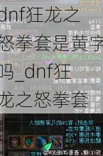 dnf狂龙之怒拳套是黄字吗_dnf狂龙之怒拳套