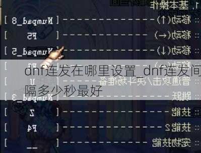 dnf连发在哪里设置_dnf连发间隔多少秒最好