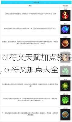 lol符文天赋加点教程,lol符文加点大全