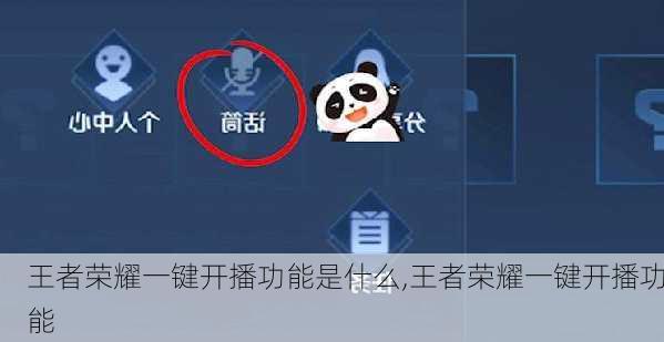 王者荣耀一键开播功能是什么,王者荣耀一键开播功能
