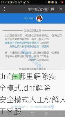 dnf在哪里解除安全模式,dnf解除安全模式人工秒解人工客服