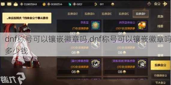 dnf称号可以镶嵌徽章吗,dnf称号可以镶嵌徽章吗多少钱