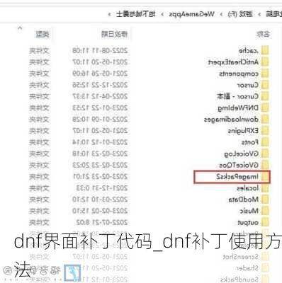 dnf界面补丁代码_dnf补丁使用方法