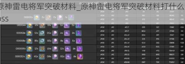 原神雷电将军突破材料_原神雷电将军突破材料打什么boss