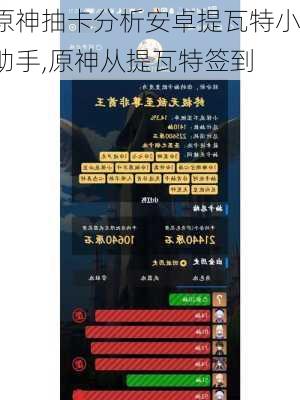 原神抽卡分析安卓提瓦特小助手,原神从提瓦特签到