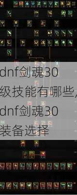 dnf剑魂30级技能有哪些,dnf剑魂30装备选择