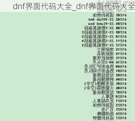 dnf界面代码大全_dnf界面代码大全