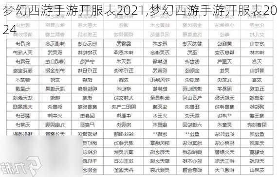 梦幻西游手游开服表2021,梦幻西游手游开服表2024