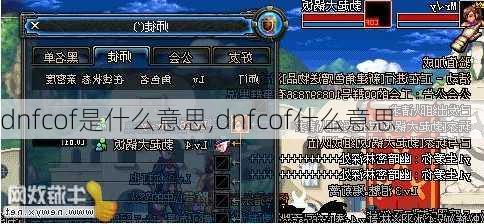 dnfcof是什么意思,dnfcof什么意思