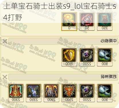 上单宝石骑士出装s9_lol宝石骑士s4打野