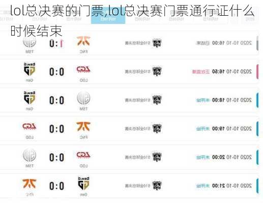 lol总决赛的门票,lol总决赛门票通行证什么时候结束