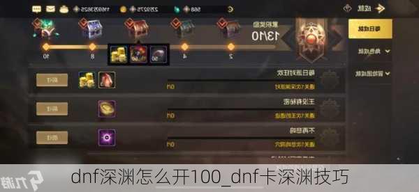 dnf深渊怎么开100_dnf卡深渊技巧