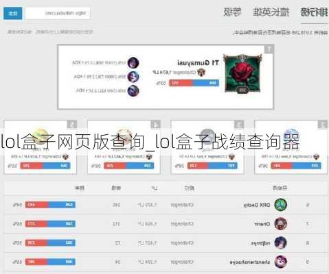 lol盒子网页版查询_lol盒子战绩查询器