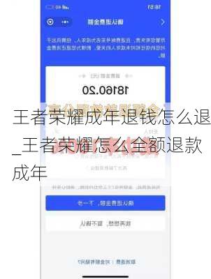 王者荣耀成年退钱怎么退_王者荣耀怎么全额退款成年