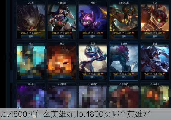 lol4800买什么英雄好,lol4800买哪个英雄好