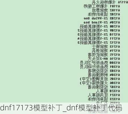 dnf17173模型补丁_dnf模型补丁代码