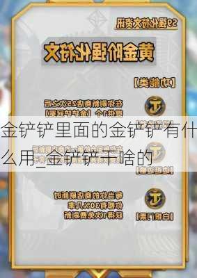 金铲铲里面的金铲铲有什么用_金铲铲干啥的