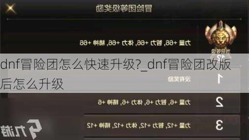 dnf冒险团怎么快速升级?_dnf冒险团改版后怎么升级