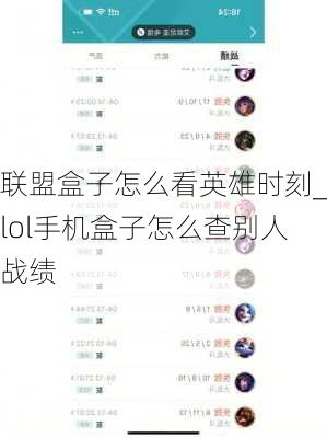 联盟盒子怎么看英雄时刻_lol手机盒子怎么查别人战绩