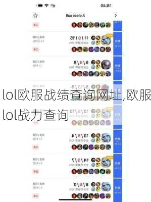 lol欧服战绩查询网址,欧服lol战力查询