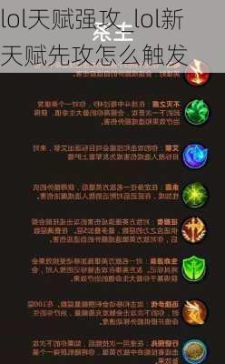 lol天赋强攻_lol新天赋先攻怎么触发